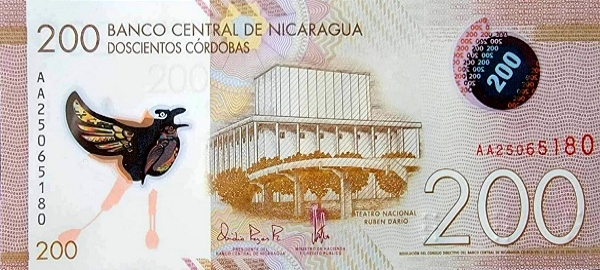 PN213b Nicaragua - 200 Cordobas (2022)